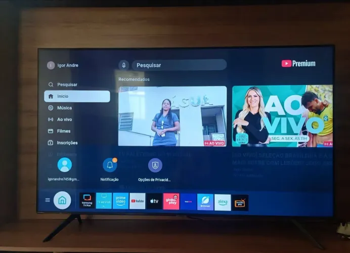 Smart TV 55? Crystal 4K Samsung 55AU7700 - Wi-Fi Bluetooth HDR Alexa Built in 3 HDMI 1 USB