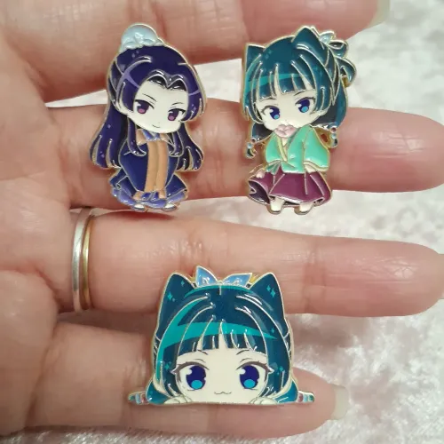Kit 3 Broches / Pins Diários de uma Apotecária Maomao e Jinshi Cute The Apothecary Diaries