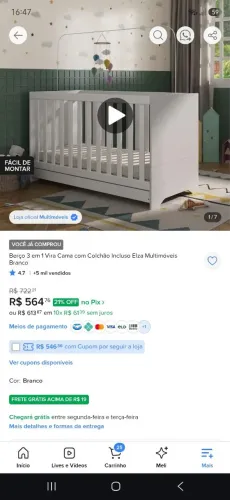 Berço com colchão