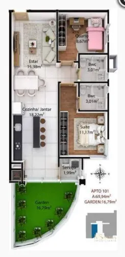 Apartamento com 2 dormitórios à venda, 69 m² por R$ 870.000 - Ingleses - Florianópolis/SC
