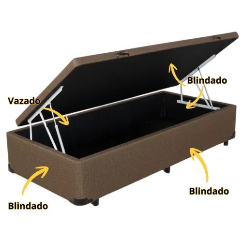Box Baú Solteiro Prime Confort Blindado Entrega Rápida