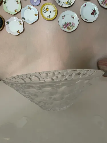 Fruteira ou centro de mesa de vidro trabalhado