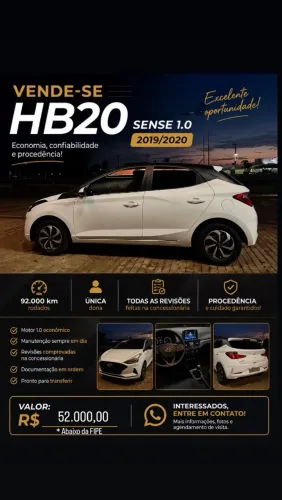 Hyundai HB20 Sense 1.0 Flex 12V MEC 2020