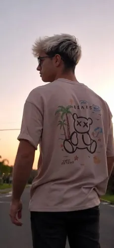 camiseta oversised estampada