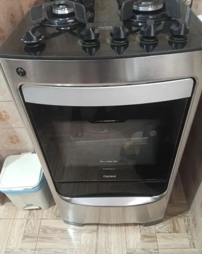 Fogão Consul mesa de vidro habilitado para gás encanado
