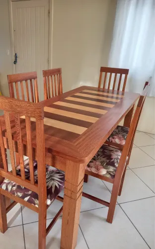 Mesa e cadeiras angelim pedra novíssima