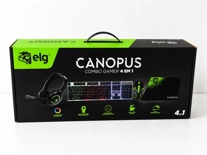 Kit Gamer Completo ELG Canopus 4 em 1 - Lacrado / Estado de Novo