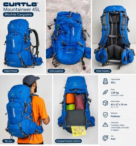 Mochila Curtlo Mountaineer 45L - Seminova
