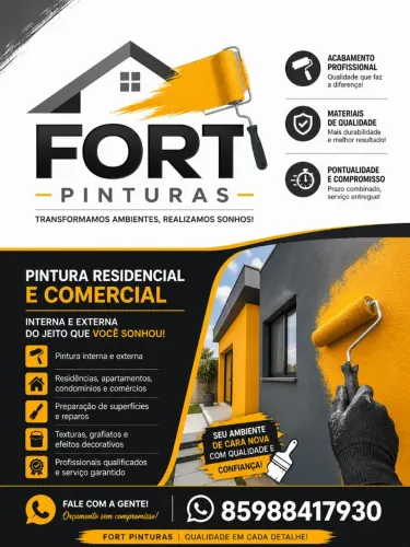 FORT PINTURAS Sua casa renovada com qualidade, capricho e preço justo!