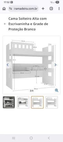 Vendo cama alta com escrivaninha