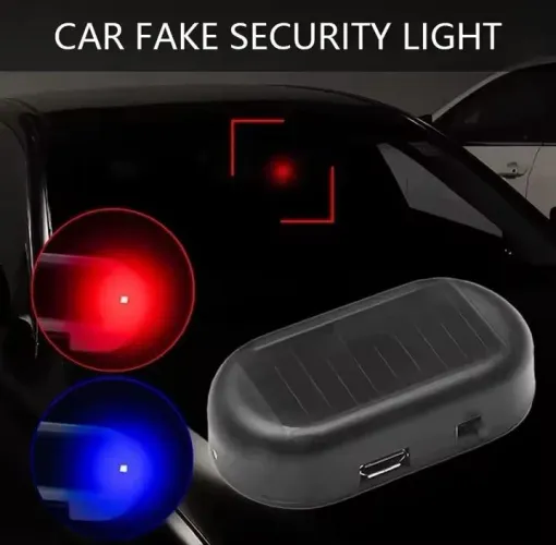 carro falso luz de segurança movido a energia solar simulado manequim alarme