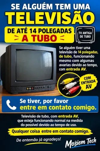 Comprasse TV 14 polegadas tubo entrada AV