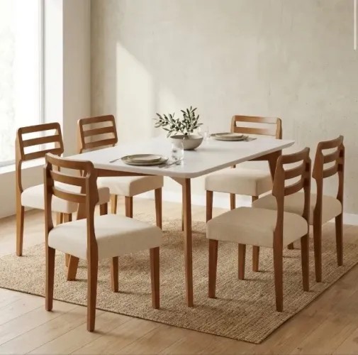 Conjunto de Jantar Valtieri 6 Lugares