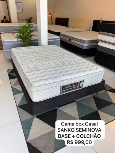 Cama box de casal + colchão Sankonfort - Entregamos hoje
