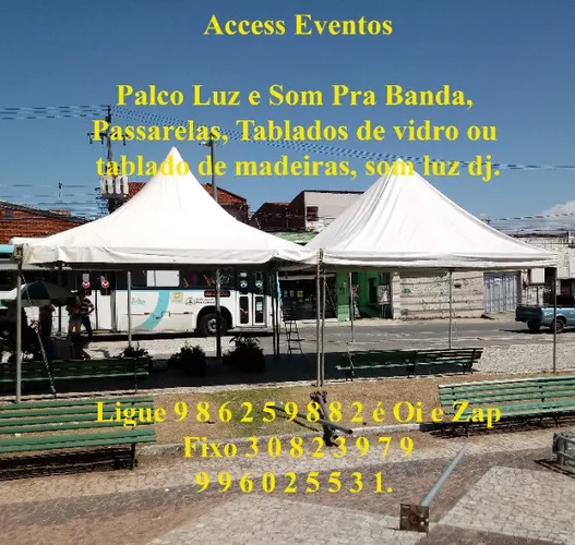 Tablado de madeira Tenda Som Luz palco