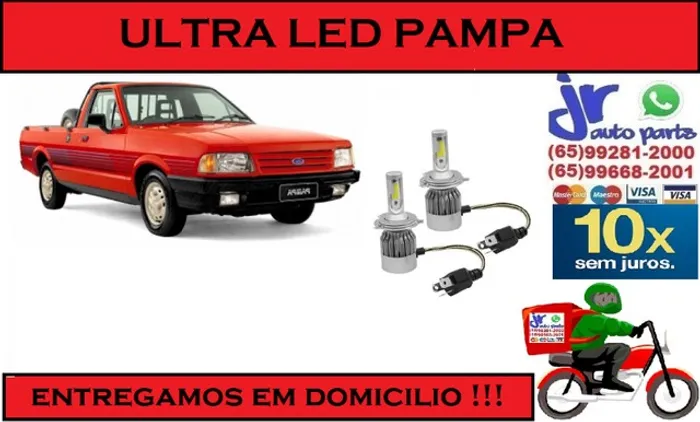 Lampada Ultra LED (Alta e Baixa)Ford Pampa 6000K 12V 24V
