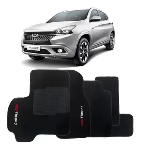 Tapete Carpete Chery Tiggo 7 2019 - Preto 5PÇ