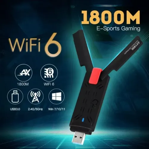 Adaptador usb Wifi 6 Ax1800 Dual-band 2.4ghz e 5ghz
