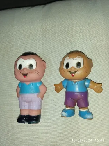 Antigos bonecos Cascão da turma da Monica. Duas peças.