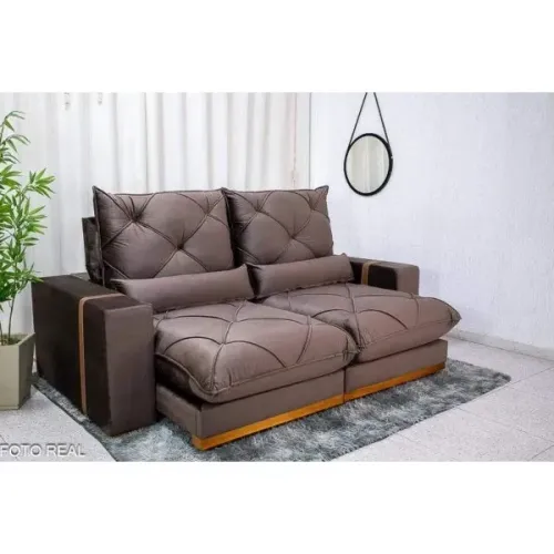 Sofá Retrátil Reclinável 2.30m Madri D33 e Molas Ensacadas rf65