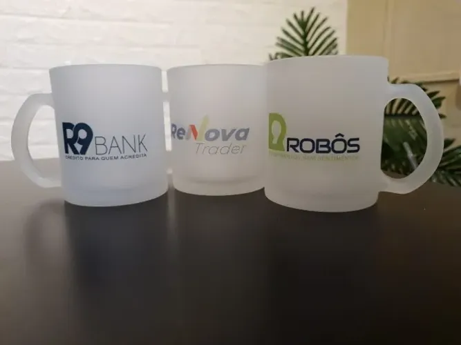 Caneca vidro jateada 320ml personalizada