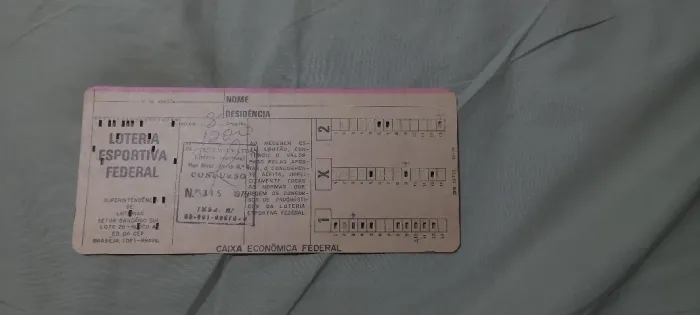 Bilhete da Loteria Esportiva Federal do ano de 1976, perfeito oportunidade