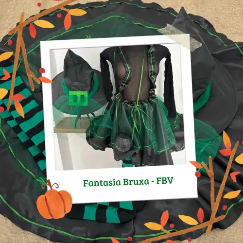 Fantasia Bruxa Adulto - FBVM - Inspiração Wicked - M - Festa a Fantasia