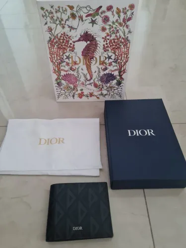 Carteira Dior  Coated Cotton Canvas Cd Diamond Original Novo