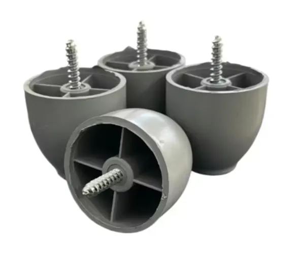 Kit 4 pé para sofá poltrona cinza 4 cm com parafuso