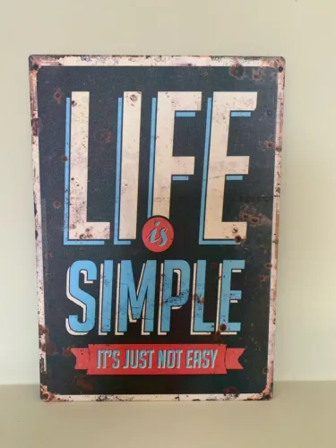 Placa Decorativa 'Life is Simple'