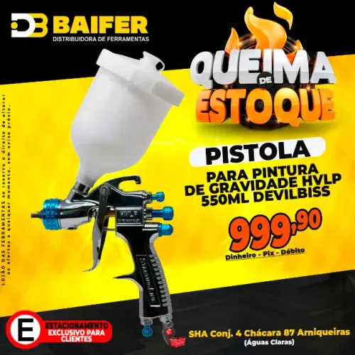 Pistola Para Pintura de Gravidade HVLP 550ml Devilbiss