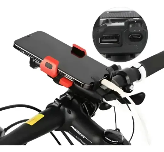 Carregador Portátil Para Bike Farol Buzina Suporte Celular