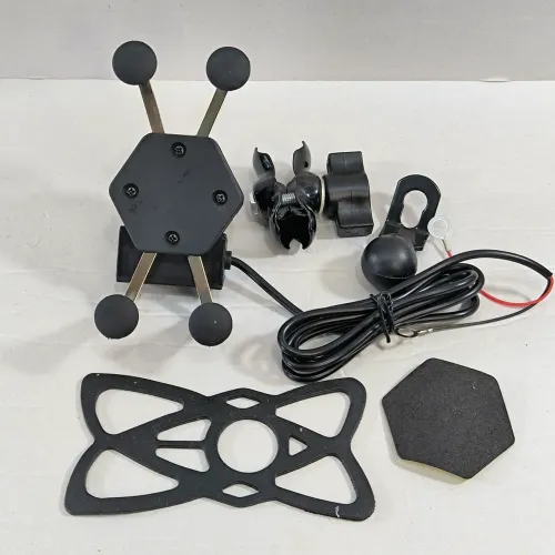 Suporte de celular com carregador USB para moto