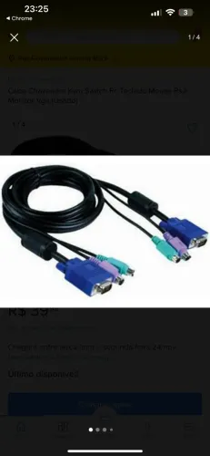 Cabo chaveador kvm 1,8m novo