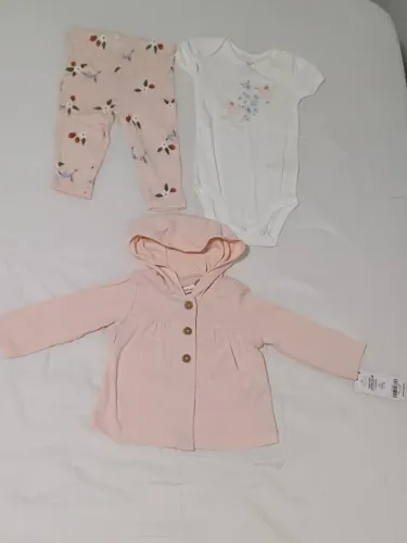 Conjunto 03 pçs Roupas para Bebê Menina Carters