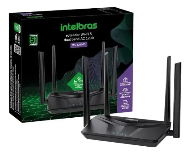 Roteador Wi-fi Giga W5-1200g Rg-1200 Intelbras Inmesh 867mb