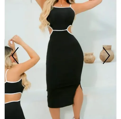 Vestido midi preto