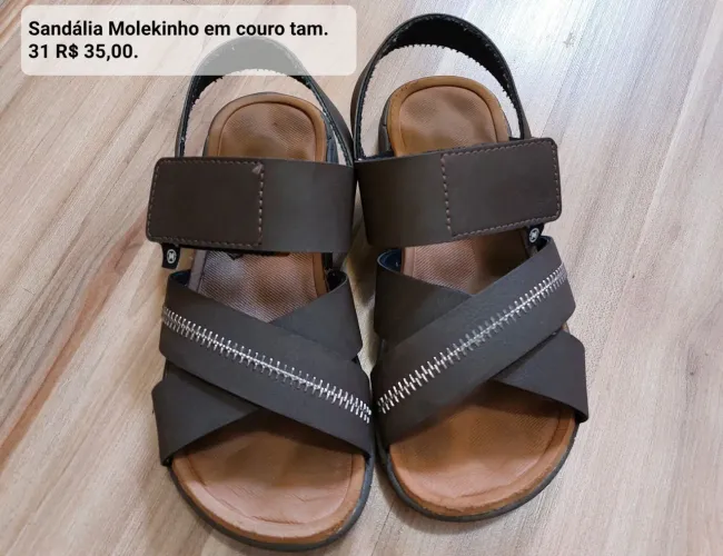 Sandália Molekinho em Couro