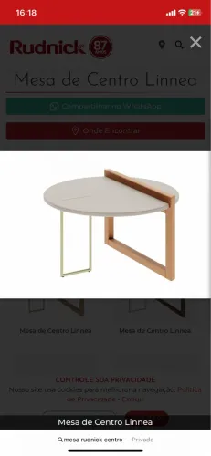 Mesa de centro e apoio rudnick