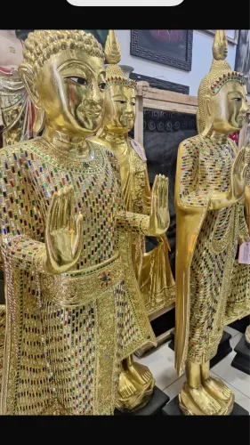 Buda dourado de madeira 170 cm importado da Tailândia 