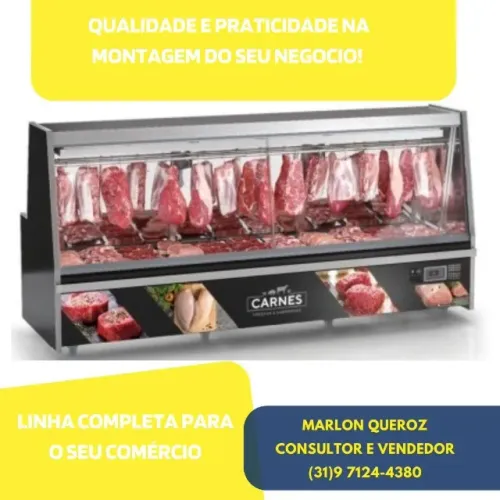Balcão de Açougue 3Metros Preto 220v Novo