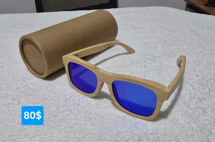Óculos de Sol GM total bambu espelhado polarizado original - Design Moderno