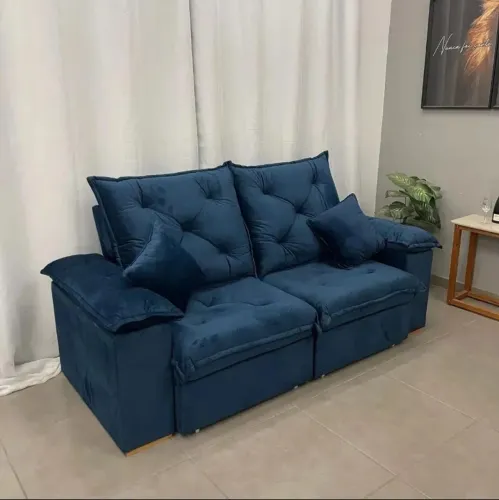 SOFÁ RETRÁTIL RECLINAVEL 2,00 CM ESPUMA D28 MOLAS