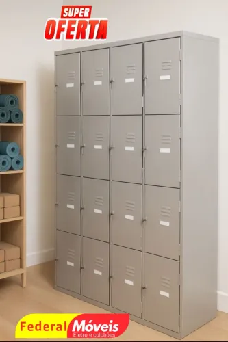 Armário em Aço 16 Portas - Organização e Segurança em Grande Estilo