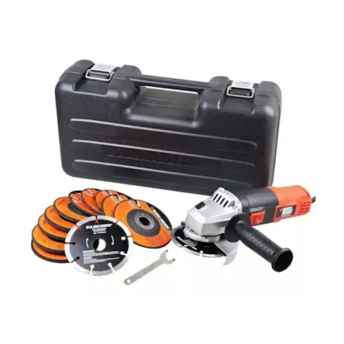 ESMERILHADEIRA 4.1/2 820W 220V C/ 12 DISCOS +MALETA - BLACK + DECKER