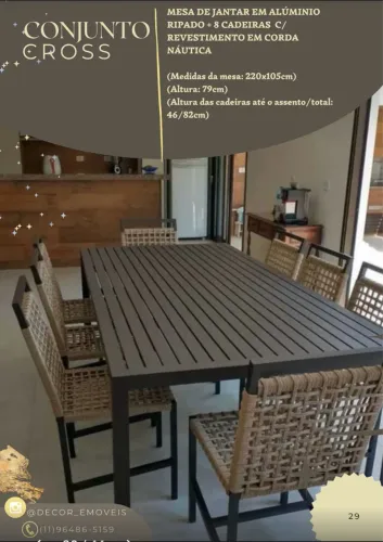 Conjunto Cross - Mesa de Jantar em Alumínio