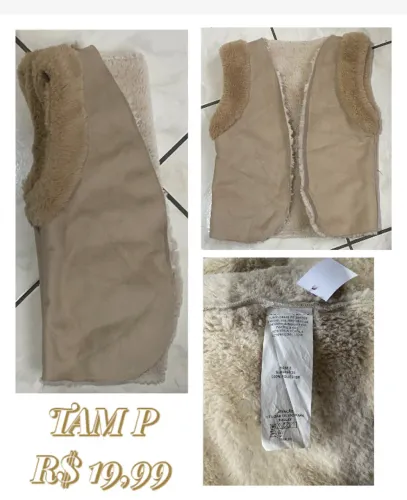 Colete fofinho TAM P por R$ 19,99