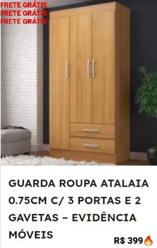 Roupeiro Atalaia por R$ 399 e FRETE GRÁTIS: Últimas unidades da queima!!