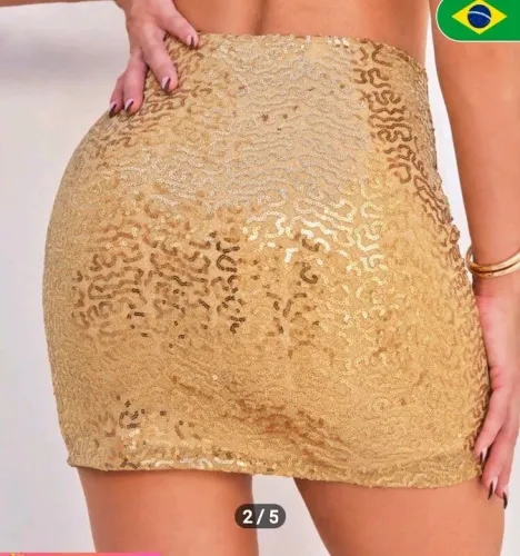 Saia lantejoula Dourada