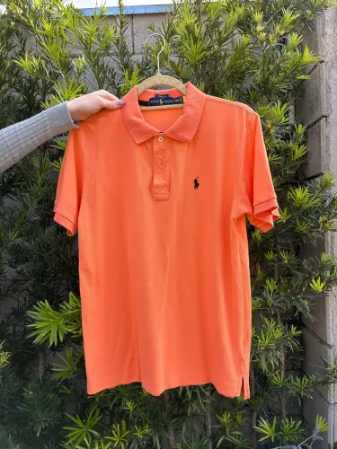 Camisa Polo Ralph Lauren cor salmão masculina